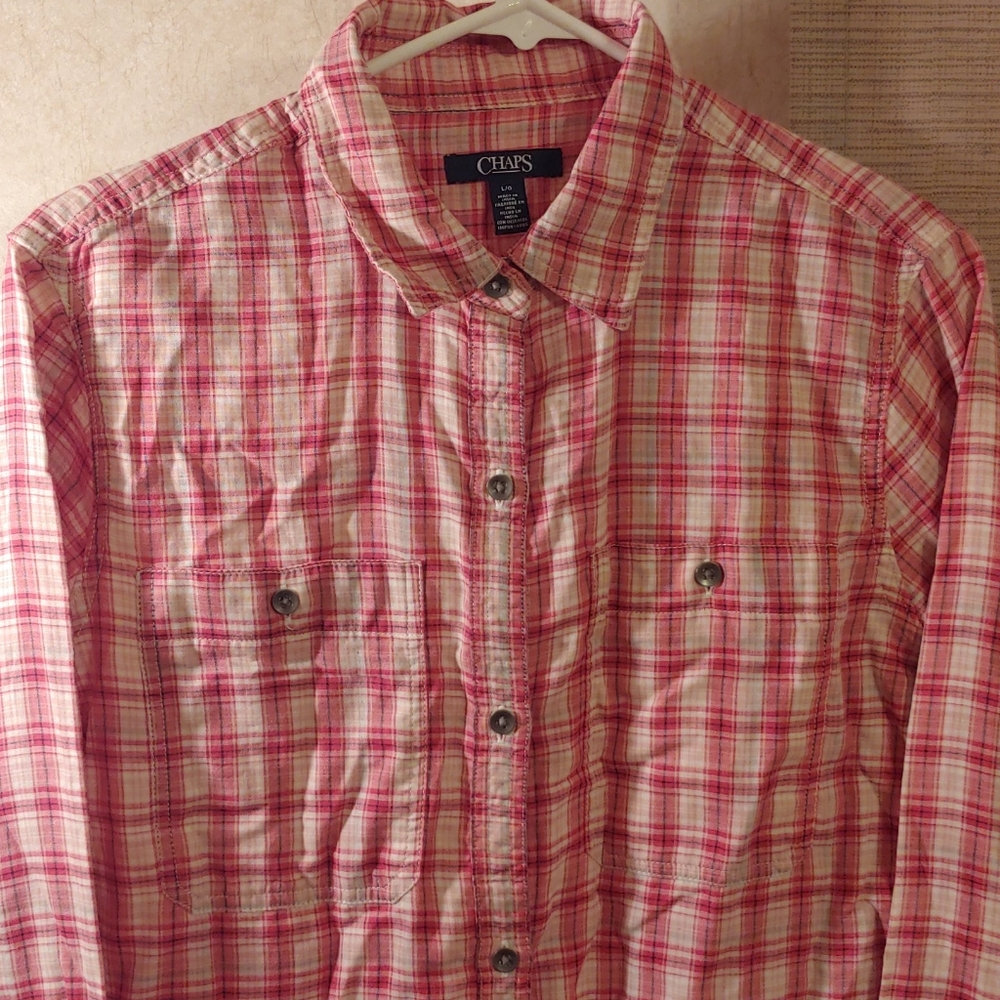 Chaps Long Sleeve Button